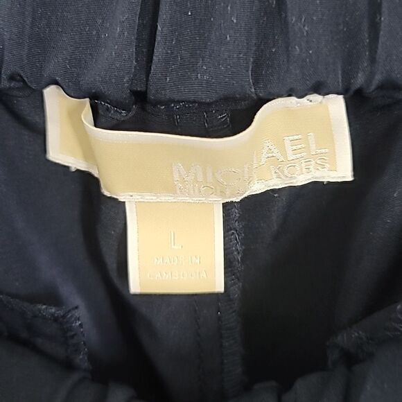 Michael Kors Women's Black Wide Leg Palazzo Pants Elastic Drawstring Waist Sz L - Picture 8 of 8